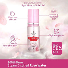 Aimil Ayouthveda Cosmetics Luminous Skin Combo Vitamin C Face Pack Powder 10g × 8 Gulab Jal 100ml