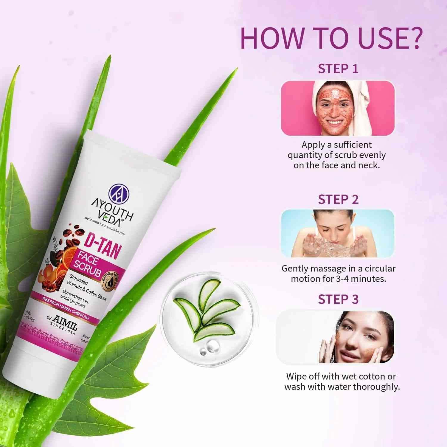 Aimil Ayouthveda D-Tan Face Scrub Ayurvedic – 100g
