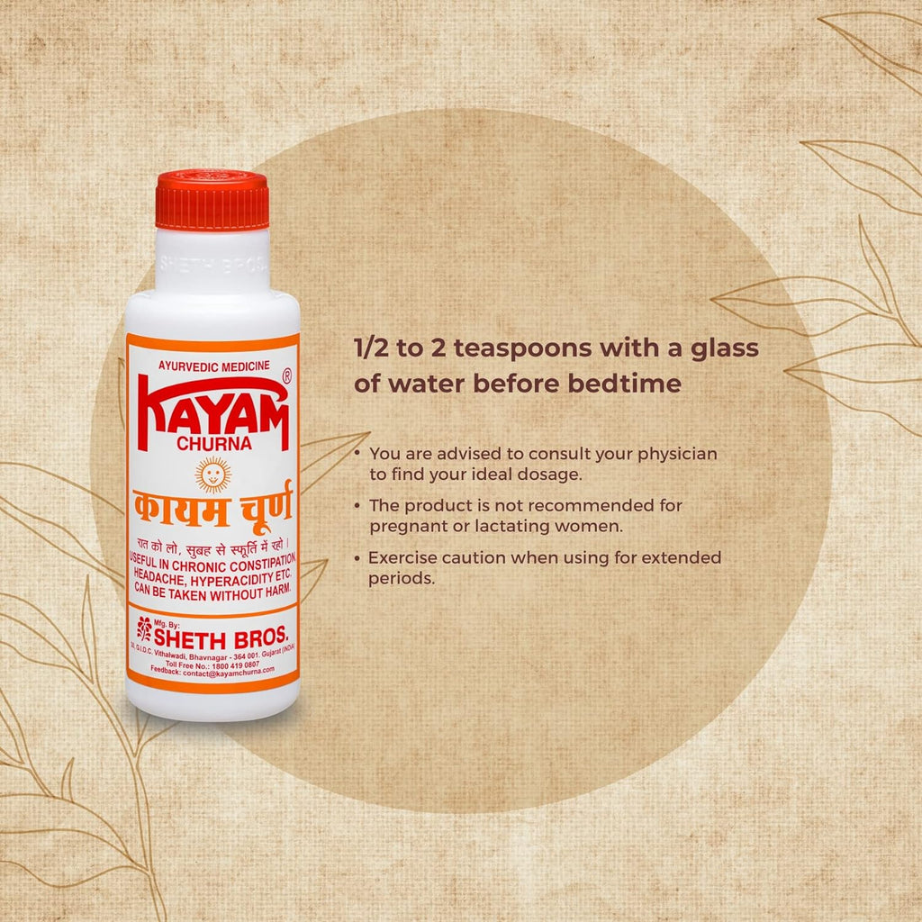 Seth Brothers Kayam Ayurvedisches Churna-Pulver