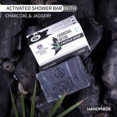 Aimil Ayouthveda Cosmetics Charcoal Detox Handmade Castile Soap With Activated Charcoal & Jaggery 110g