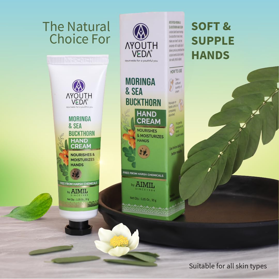 2 X Aimil Ayouthveda Cosmetics Moringa & Sea Buckthorn Hand Cream 30g