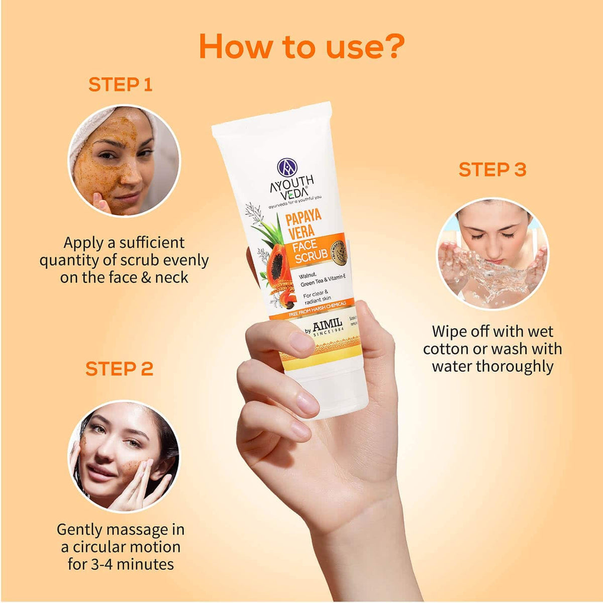 Aimil Ayouthveda Papaya Vera Scrub – 100g
