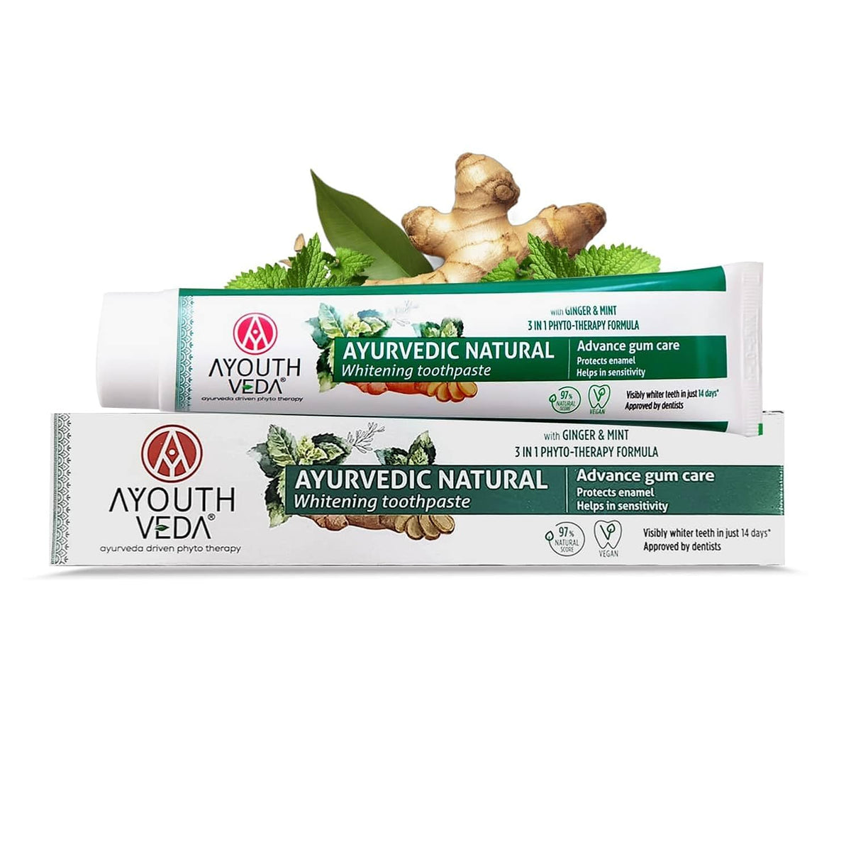 Aimil Ayouthveda Ayurvedic Natural,Charcoal White,Total Care & Mint Gel Whitening Toothpaste 100g