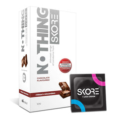 Skore Nothing Climax Delay,Chocolate & Strawberry Flavored Thinnest Condoms