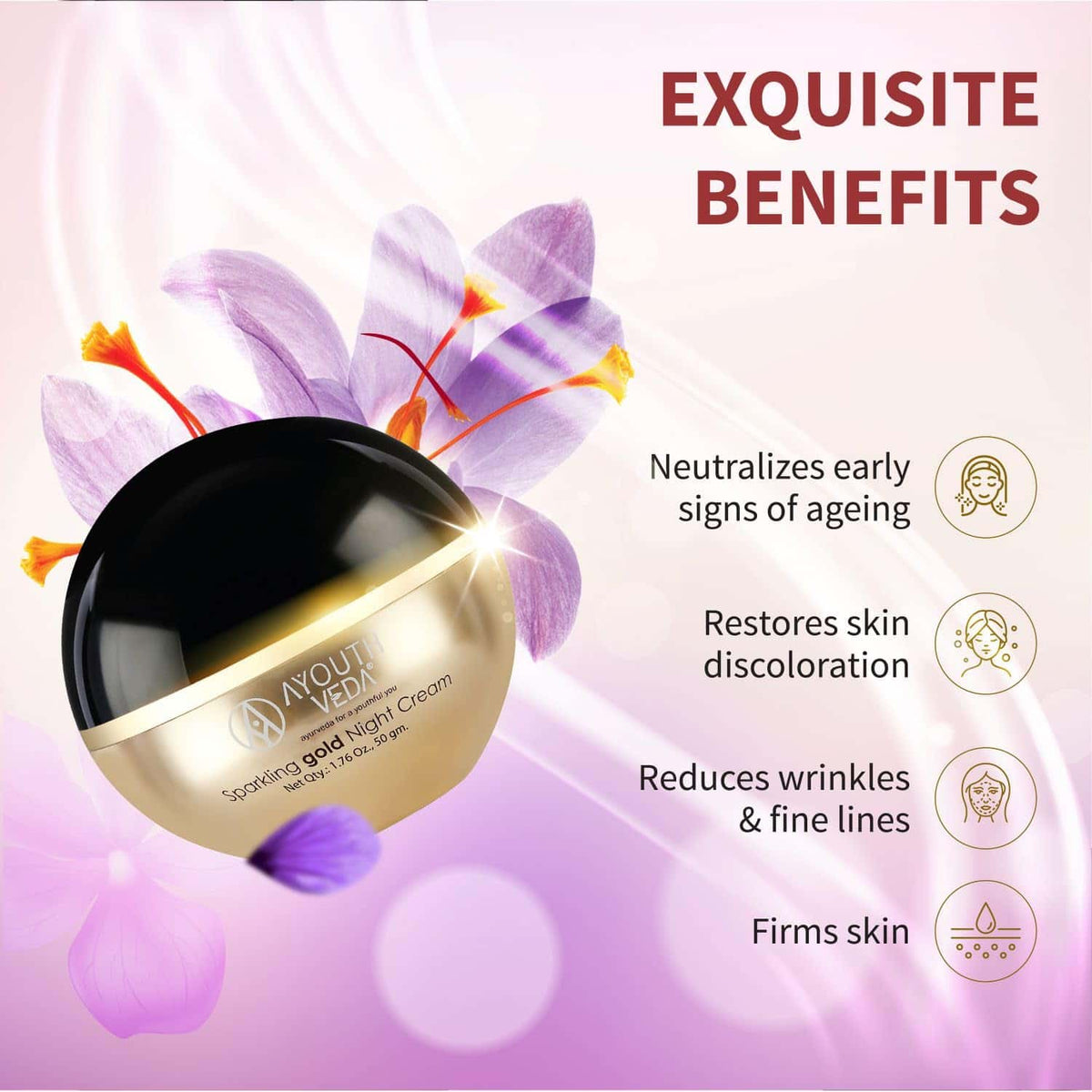 Aimil Ayouthveda Sparkling Gold Night Cream Ayurvedic – 50g