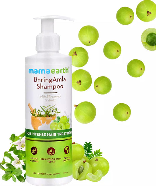 Mamaearth BhringAmla Shampoo with Bhringraj and Amla for Intense Hair Treatment 250ml