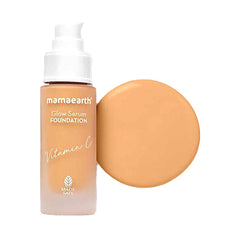 Mamaearth Glow Serum Foundation Color Almond Glow,Beige Glow,Crème Glow,Ivory Glow,Natural Glow,Nude Glow,Sand Glow & Warm Glow 30ml