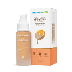 Mamaearth Glow Serum Foundation Color Almond Glow,Beige Glow,Crème Glow,Ivory Glow,Natural Glow,Nude Glow,Sand Glow & Warm Glow 30ml