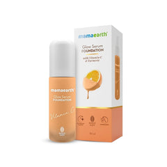 Mamaearth Glow Serum Foundation Color Almond Glow,Beige Glow,Crème Glow,Ivory Glow,Natural Glow,Nude Glow,Sand Glow & Warm Glow 30ml