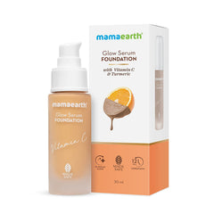 Mamaearth Glow Serum Foundation Color Almond Glow,Beige Glow,Crème Glow,Ivory Glow,Natural Glow,Nude Glow,Sand Glow & Warm Glow 30ml