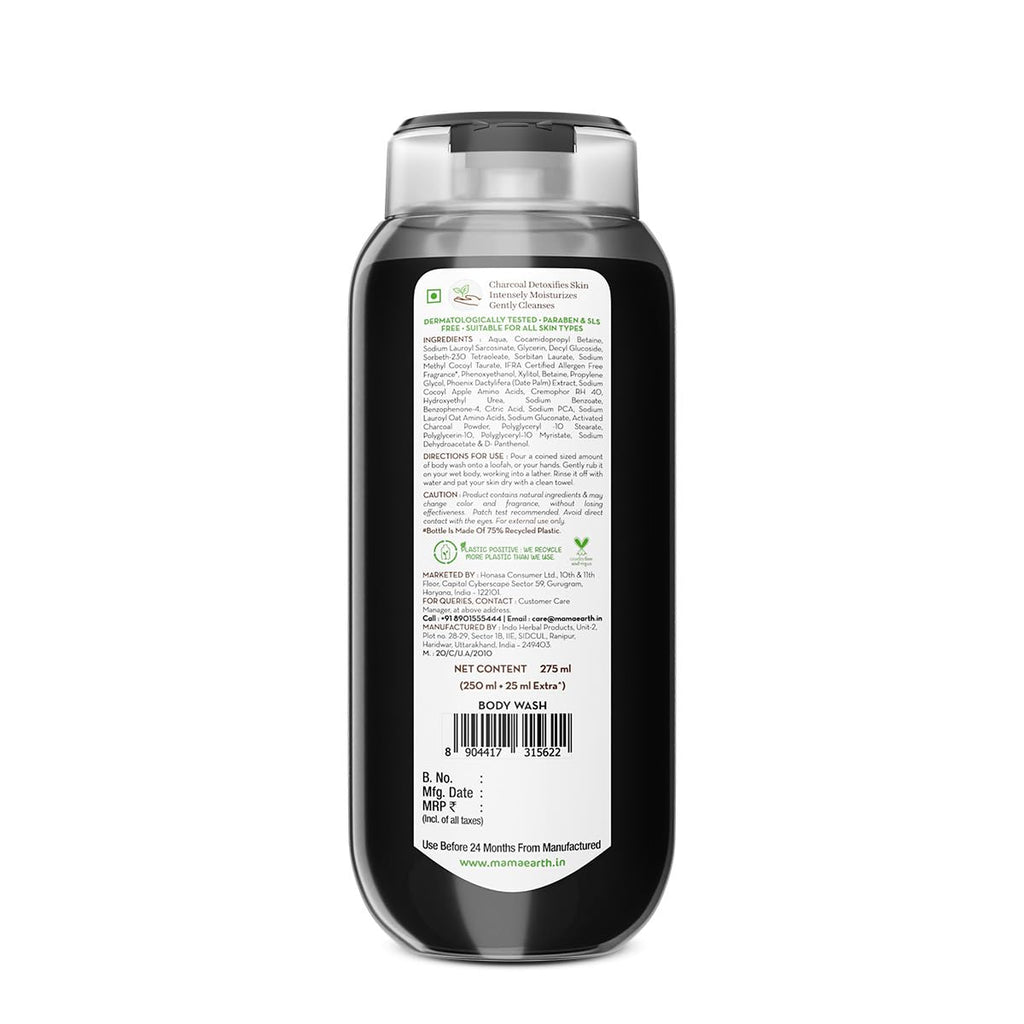 Mamaearth Charcoal Moisturizing Body Wash with Activated Charcoal & Energizing Mint 250ml