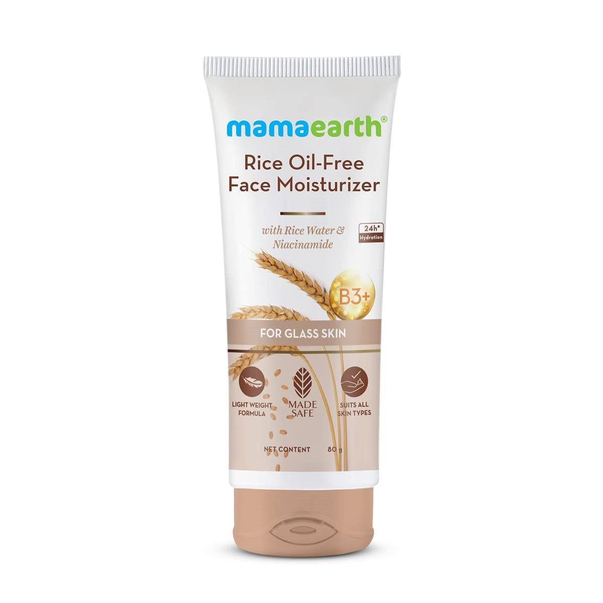 Mamaearth Rice Oil Free Face Moisturizer With Rice Water & Niacinamide for Glass Skin 80g