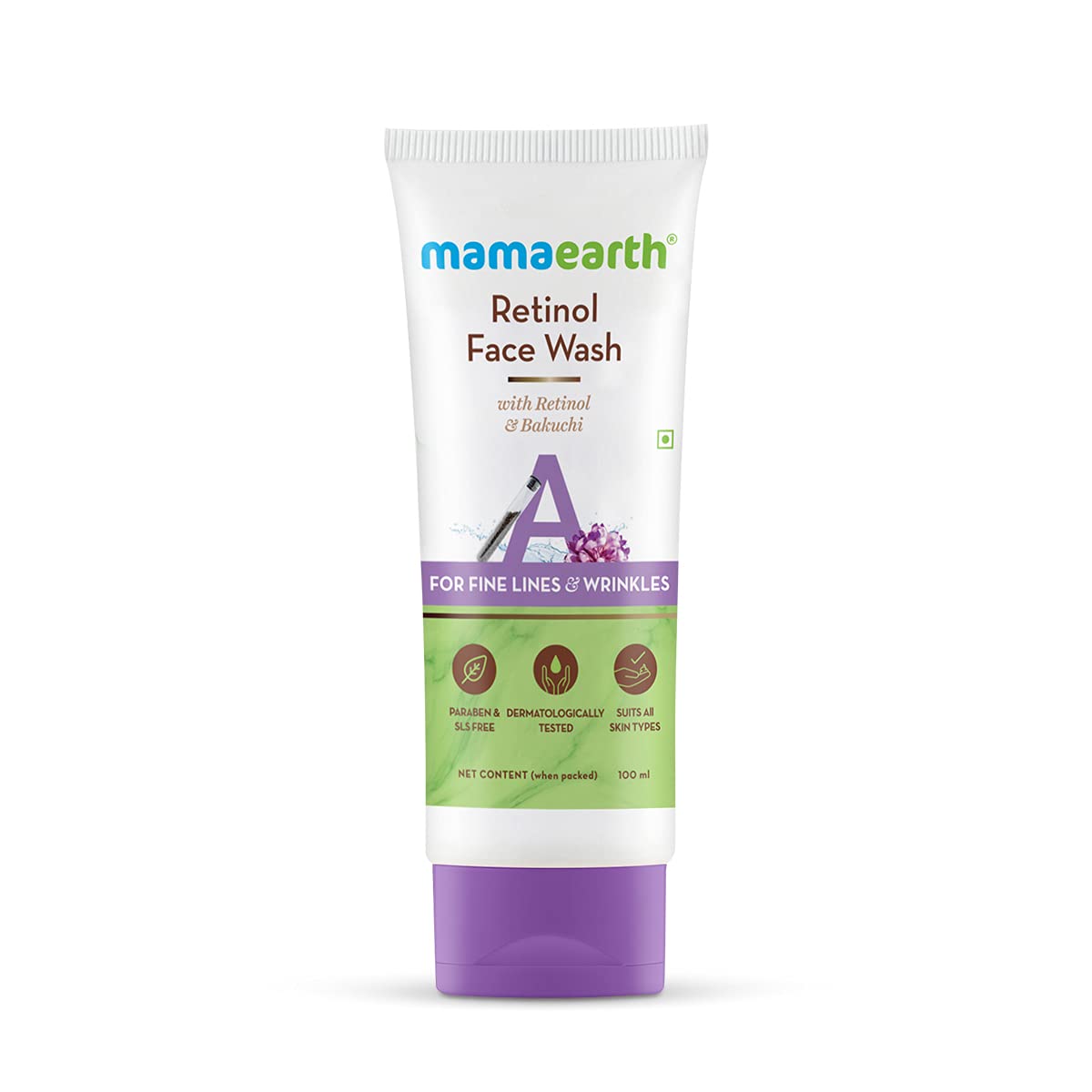 Mamaearth Retinol Face Wash with Retinol and Bakuchi for Fine Lines and Wrinkles 100ml