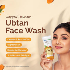 Mamaearth Ubtan Face Wash with Turmeric & Saffron for Tan Removal