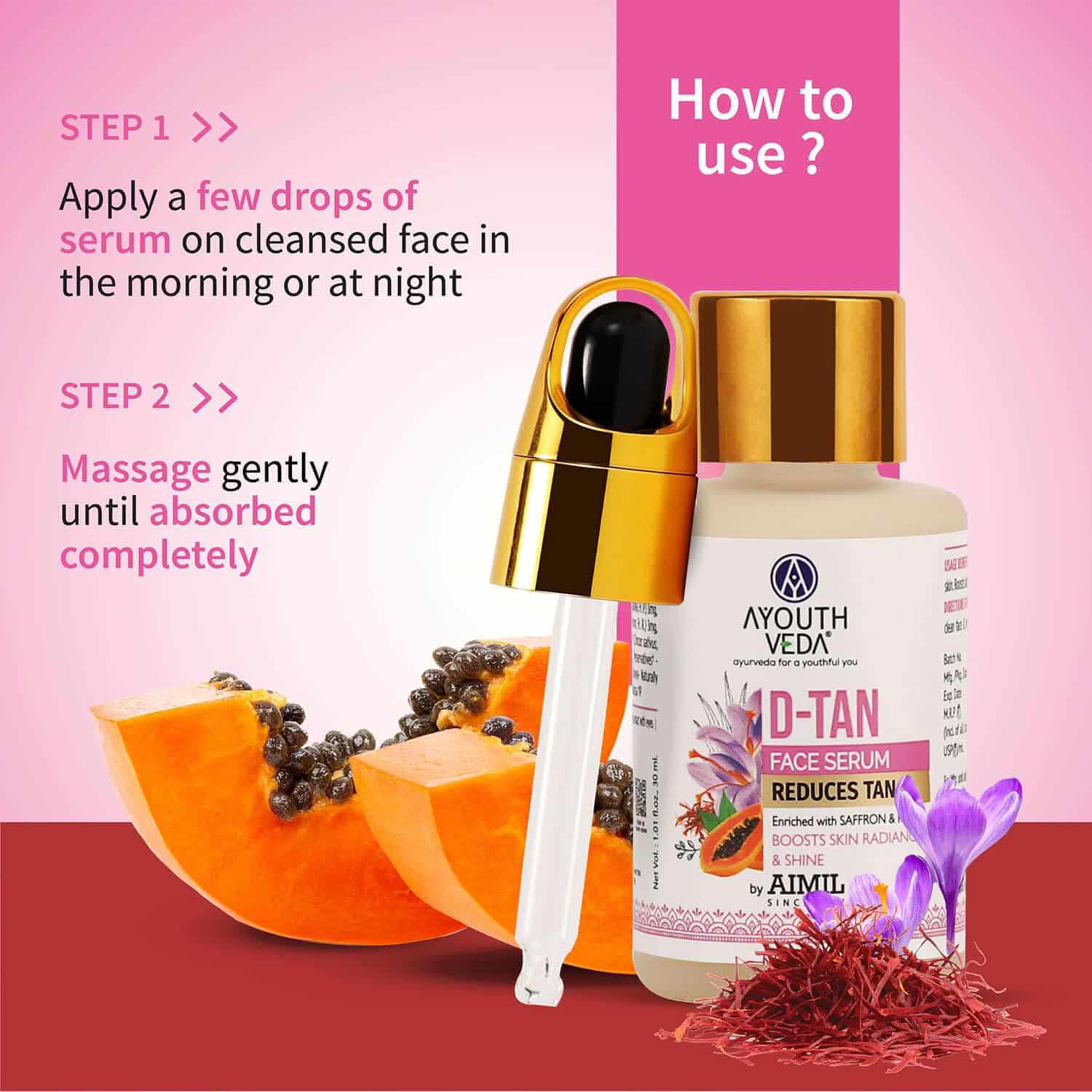Aimil Ayouthveda D-Tan Face Serum – 30ml