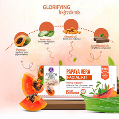 Aimil Ayouthveda Cosmetics Papaya Vera Facial Kit For Glowing Skin 230g