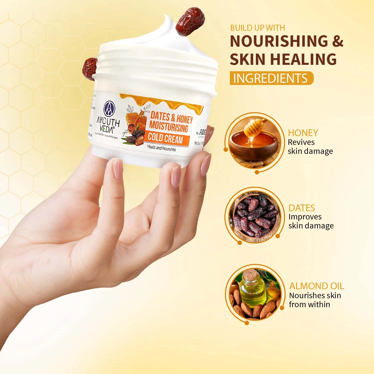Aimil Ayouthveda Dates & Honey Moisturising Cold Cream Ayurvedic – 50g