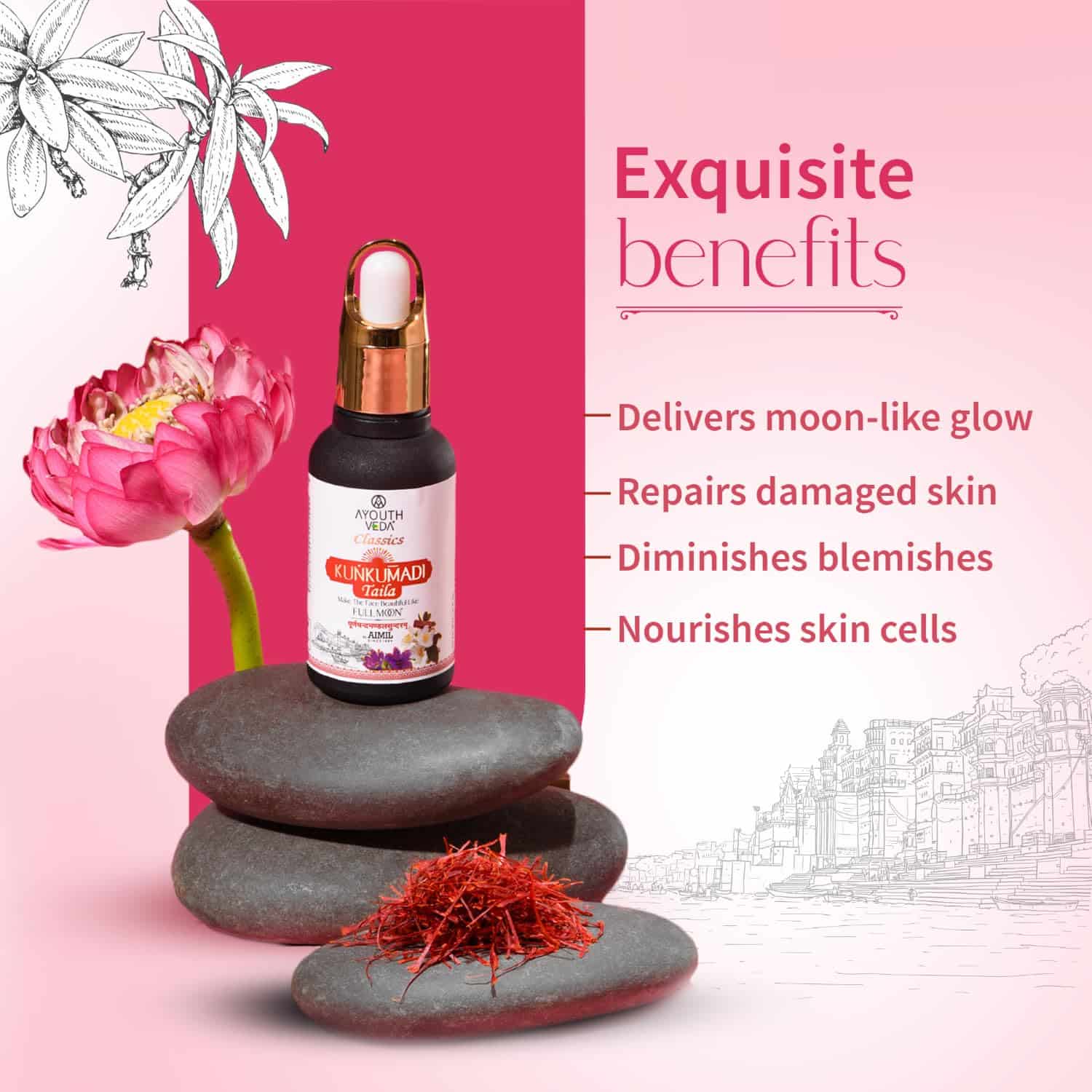 Aimil Ayouthveda Kunkumadi Taila Ayurvedic Facial Oil – 30ml