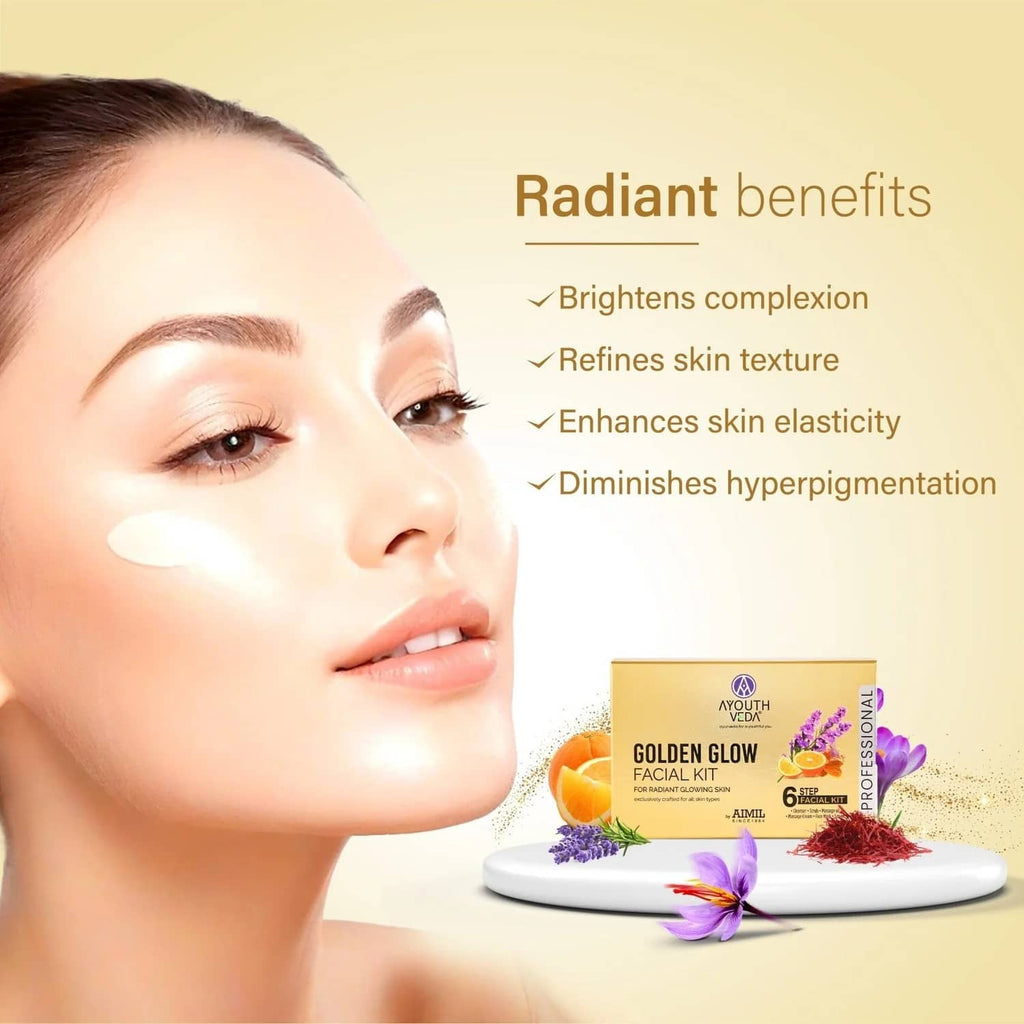 Ayouthveda Golden Glow Ayurvedic Facial Kit – 6-Step Skincare Regimen