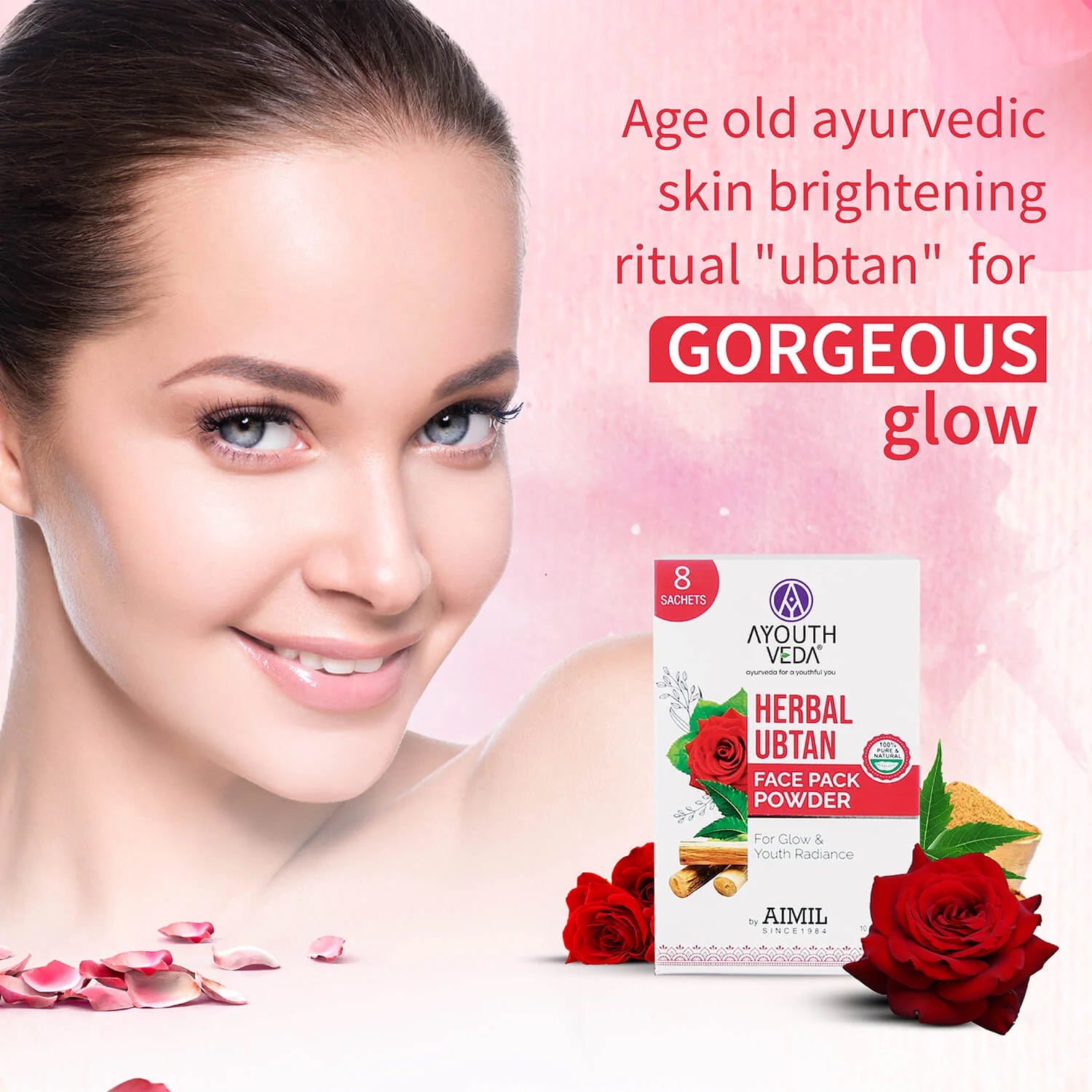 Aimil Ayouthveda Cosmetics Herbal Ubtan Face Pack Powder 80g