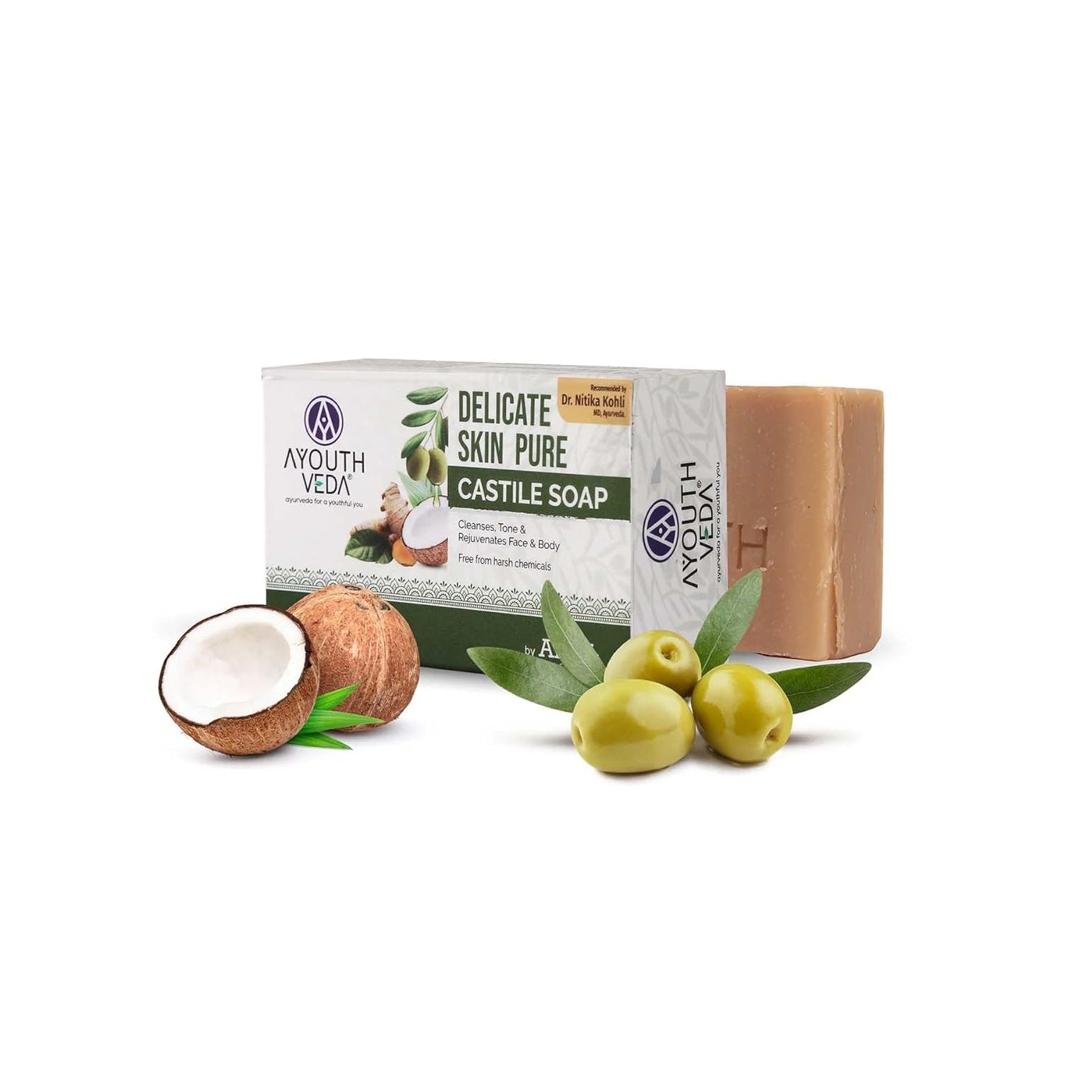 Aimil Ayouthveda Cosmetics Delicate Skin Pure Handmade Castile Soap 110g