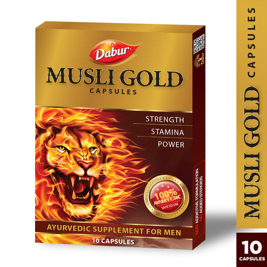 Dabur Ayurvedic Musli Gold Strength,Stamina & Power 10 Capsules