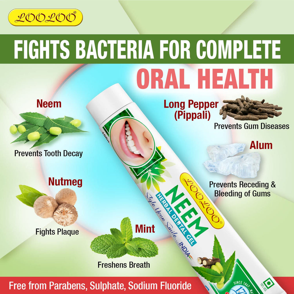 Looloo Ayurvedic Neem & Laung Herbal Dental Toothpaste Gel