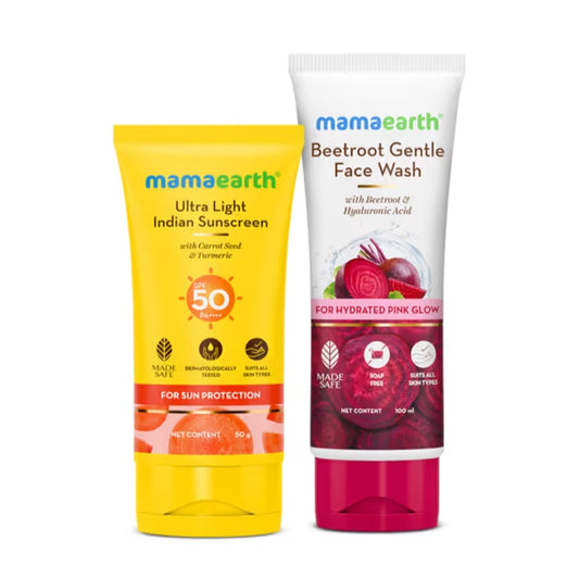 Mamaearth Tan-Free Pink Glow Face Wash & Sunscreen Combo