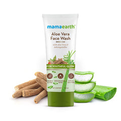 Mamaearth Aloe Vera Face Wash with Aloe Vera & Ashwagandha for a Youthful Glow 100ml