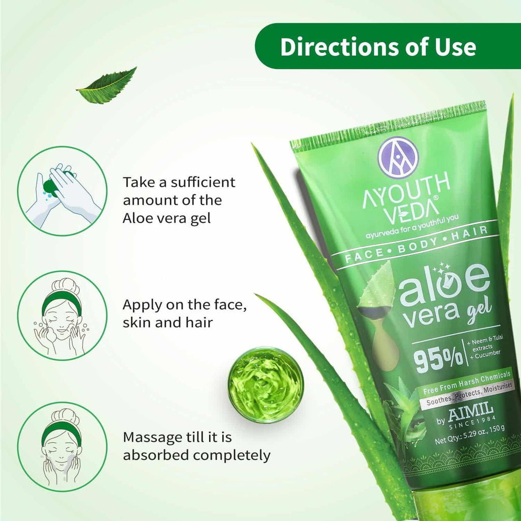 Aimil Ayouthveda Aloe Vera Gel for Face, Hair & Body – 150g