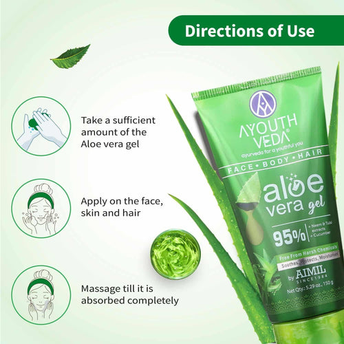 Aimil Ayouthveda Aloe Vera Gel for Face, Hair & Body – 150g