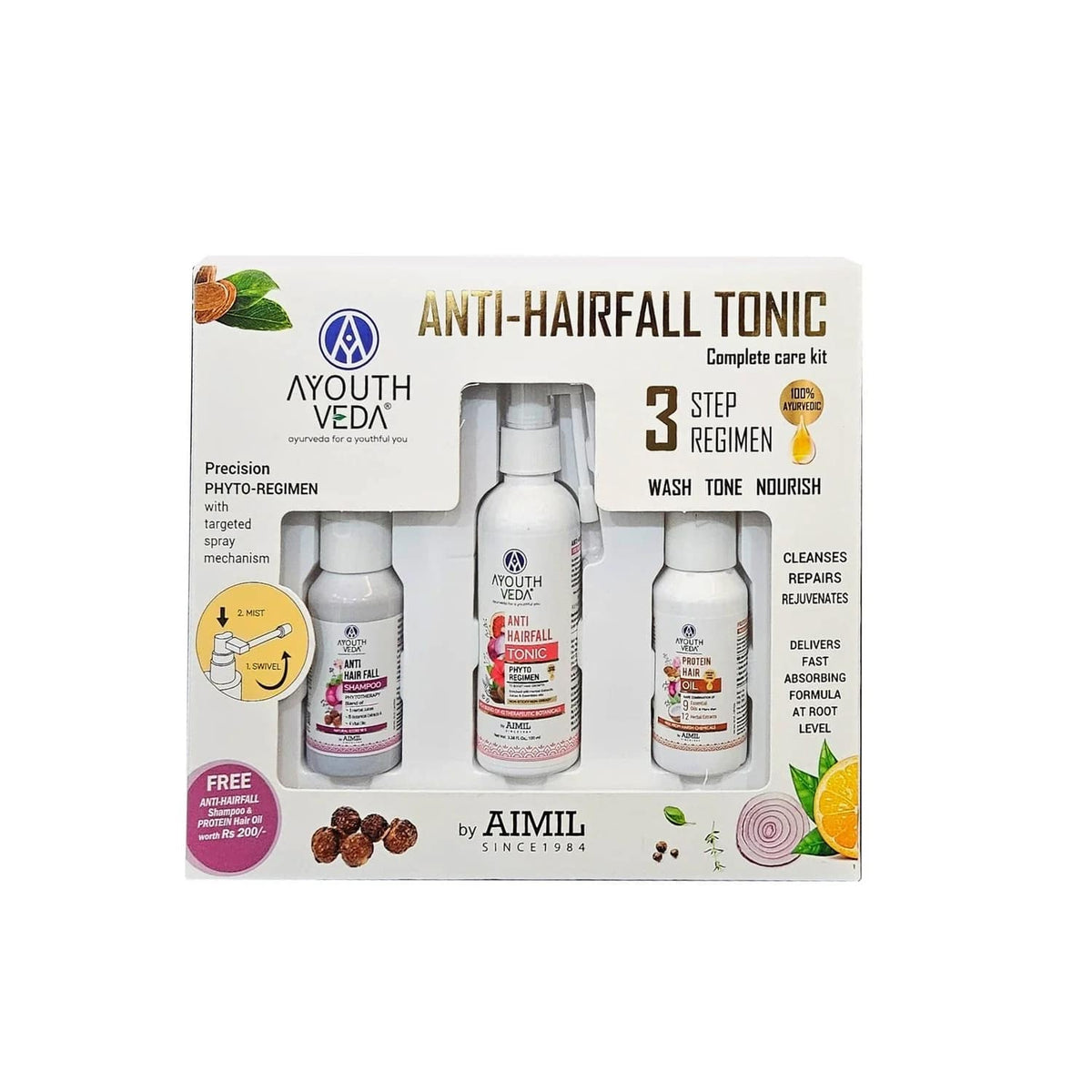 Ayouthveda Anti-Hair Fall Tonic Ayurvedic 2-in-1 Hair Regimen
