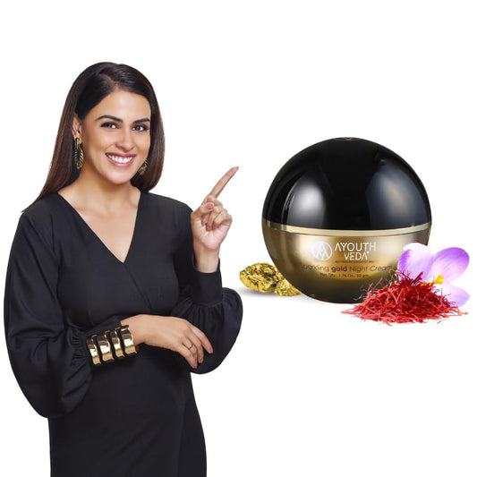 Aimil Ayouthveda Cosmetics Sparkling Gold With 24k Gold & Saffron Night Cream 50g