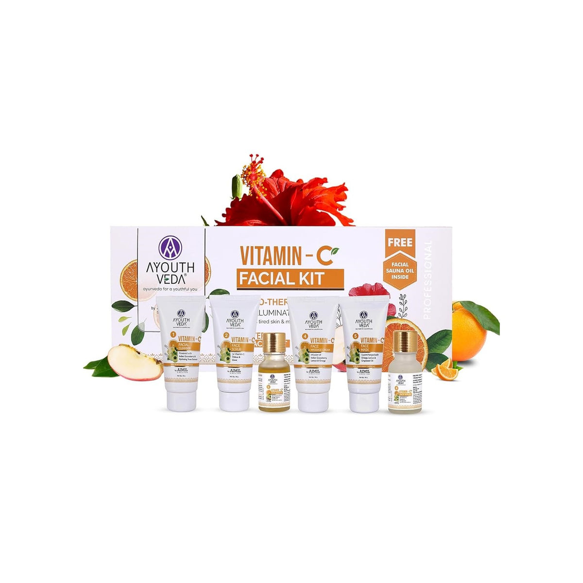 Aimil Ayouthveda Cosmetics Vitamin C Facial Kit For Skin Brightening 230gm