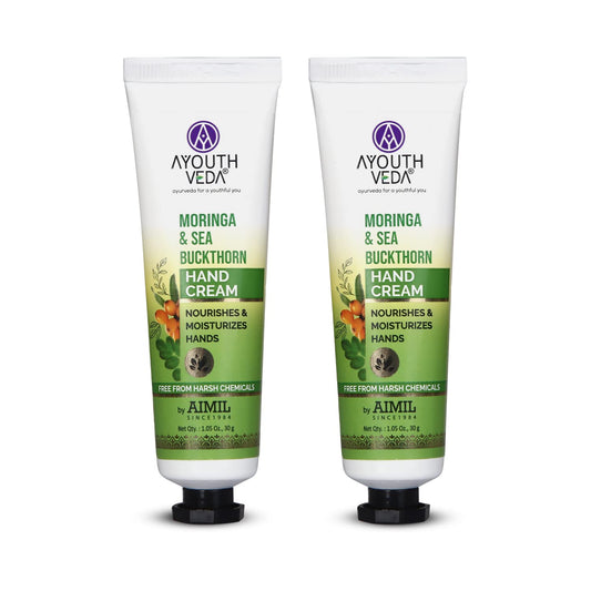 2 X Aimil Ayouthveda Cosmetics Moringa & Sea Buckthorn Hand Cream 30g