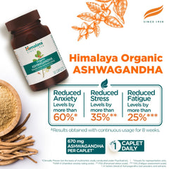 Himalaya Ayurvedic Organic Ashwagandha 30 & 60 Caplets