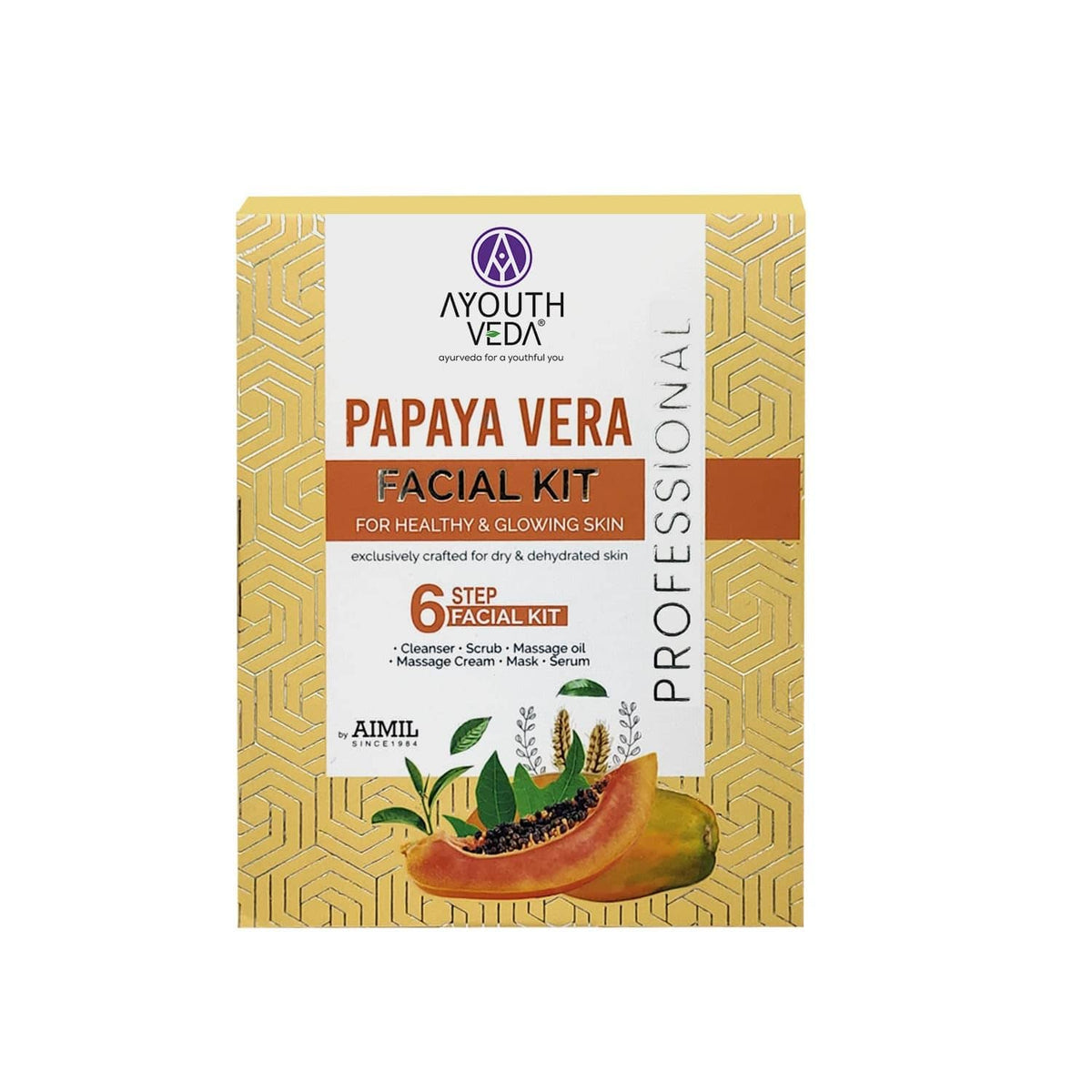 Ayouthveda Papaya Vera Ayurvedic Facial Kit – 6-Step Skincare Regimen