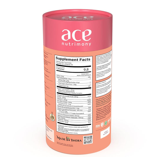 Ace Nutrimony Balanced Beauty Biotin-Fruchtgummis für Haare, Haut und Nägel, 60 Fruchtgummis