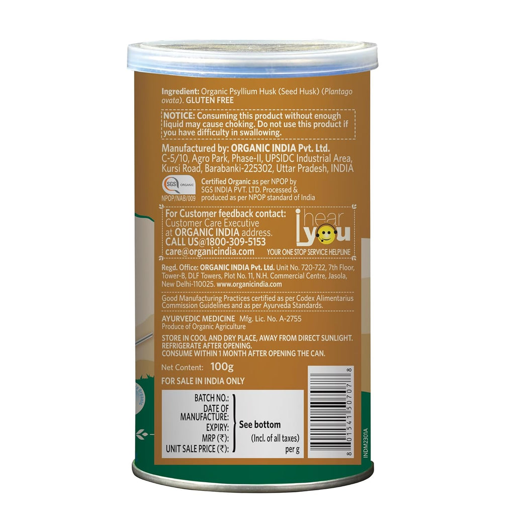Organic India Psyllium Whole Husk Isabgol Powder