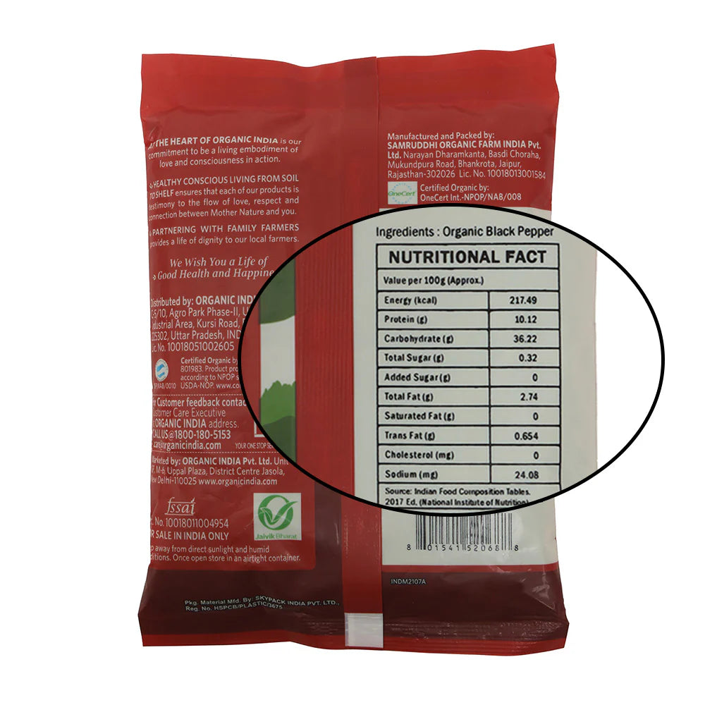 Organic India Black Pepper 100g