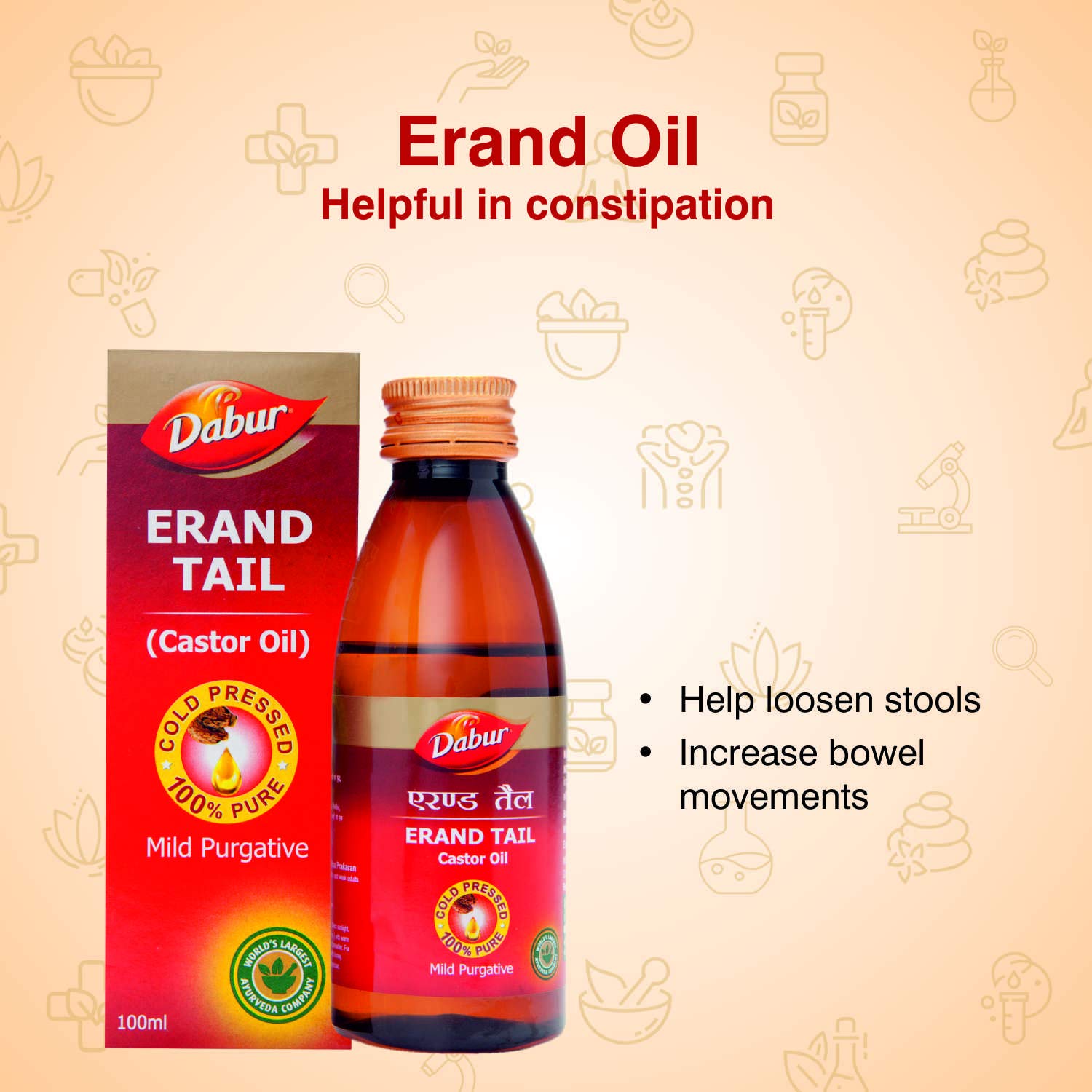Dabur Ayurvedic Erand Tail Pure Cold Pressed Castor Oil