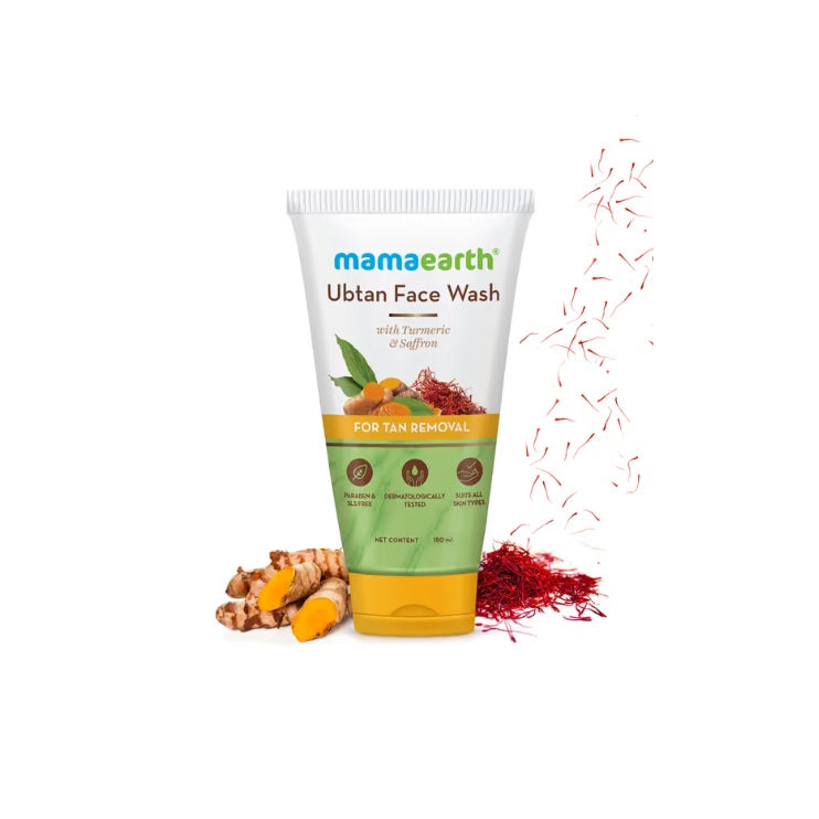 Mamaearth Ubtan Face Wash with Turmeric & Saffron for Tan Removal