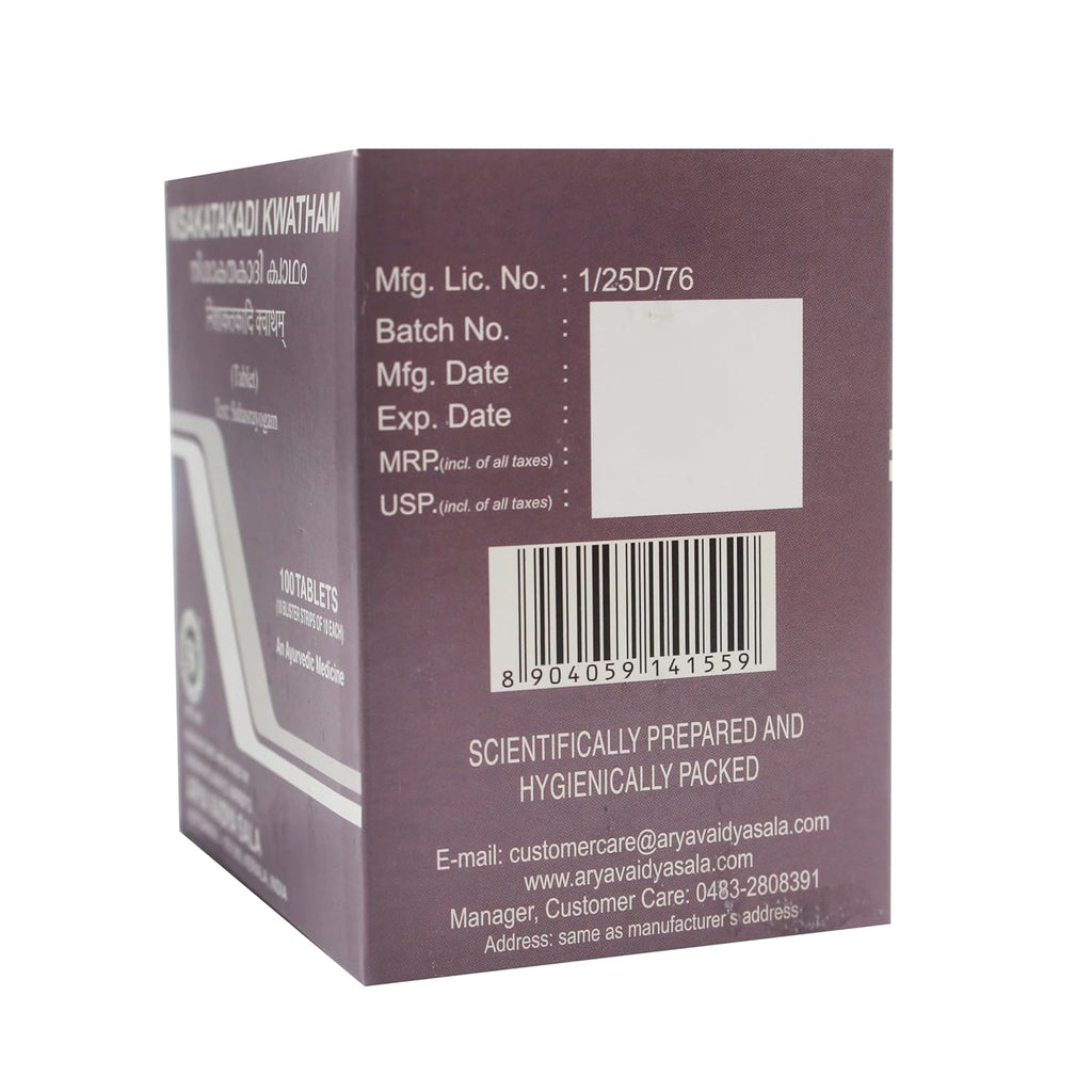 Kottakkal Ayurvedic Nisakatakadi Kwatham 100 Tablets