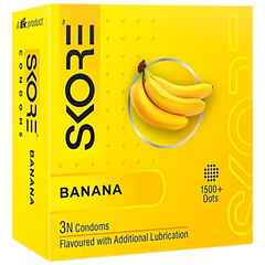 TTK Healthcare Skore Dotted Banana,Blue & Chocolate,Orange &Strawberry Flavored Colored Condoms