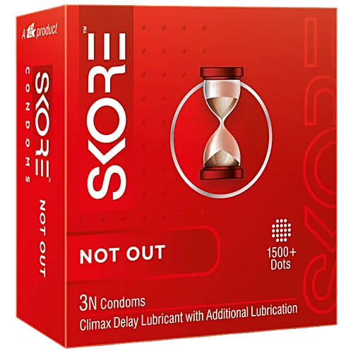 Skore Not Out Condoms 1500+ Dots Colored Climax Delay Condoms