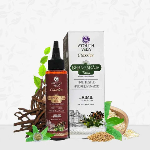 Aimil Ayouthveda Cosmetics Bhrngaraja Taila Time Tested Hair Rejuventor Oil 100ml