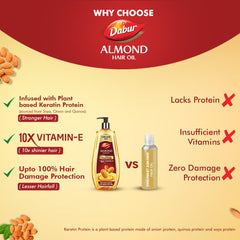 Dabur Almond Hair Oil Soya Protein & 10X Vitamin E 650ml