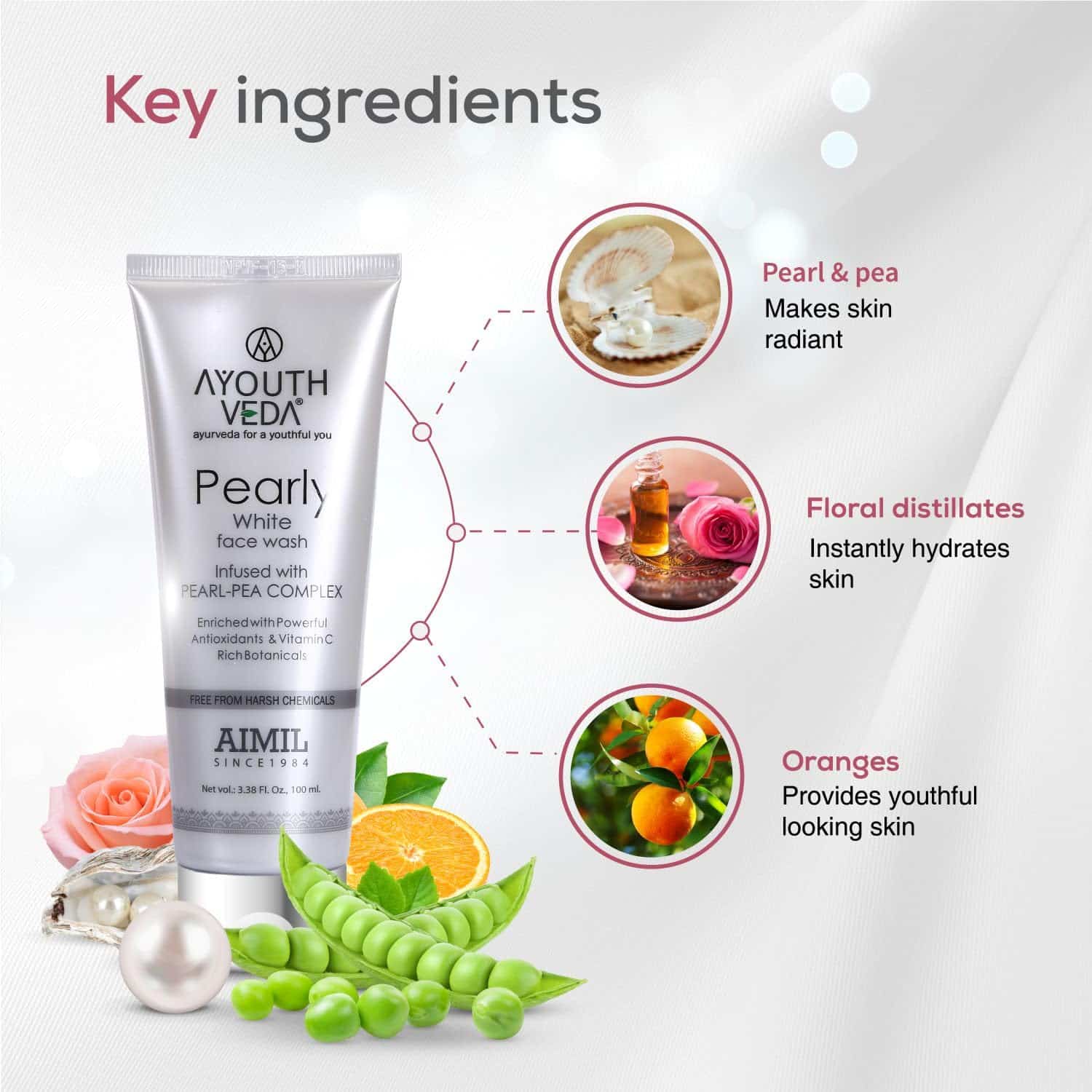Aimil Ayouthveda Pearly White Face Wash Ayurvedic – 100ml
