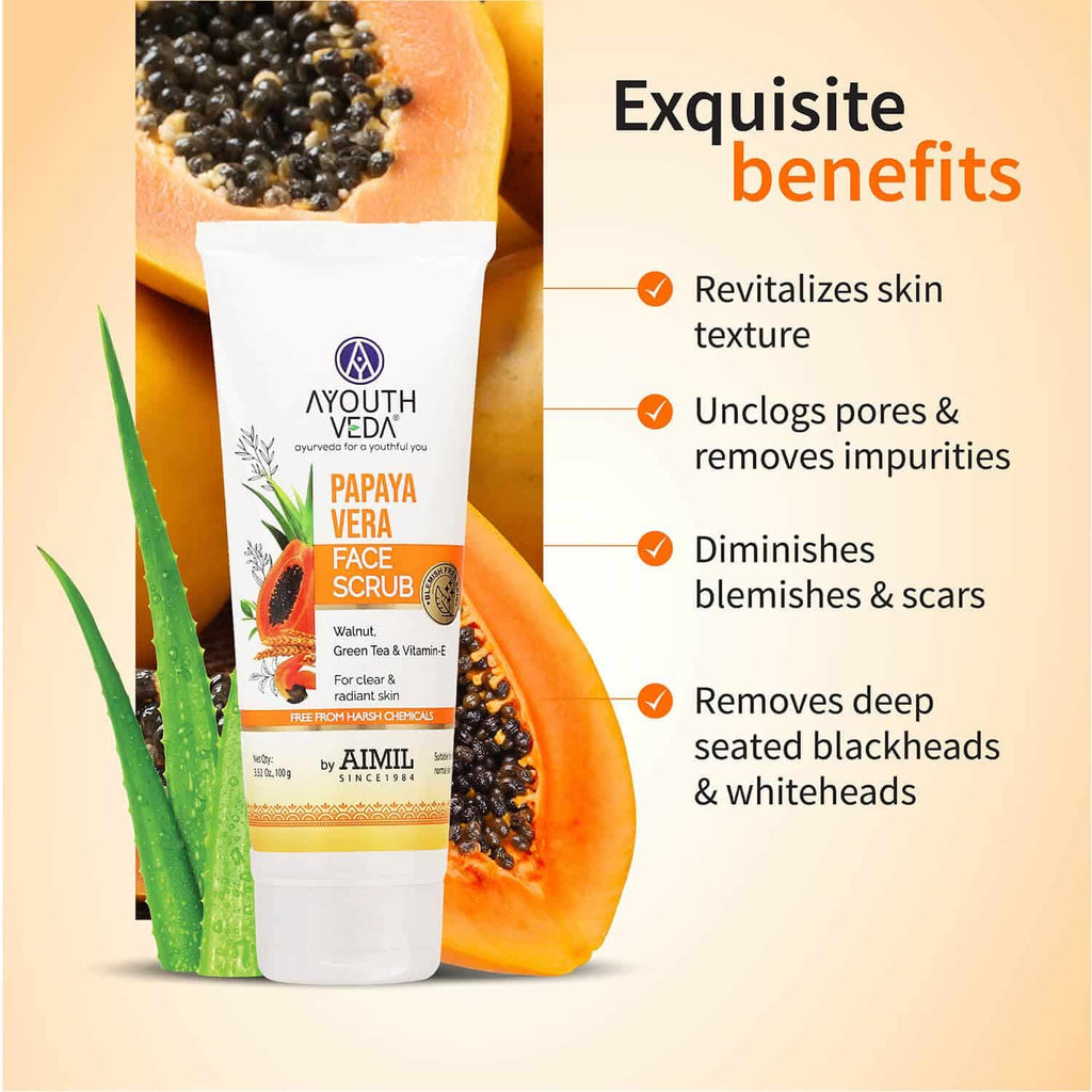 Aimil Ayouthveda Papaya Vera Scrub – 100g