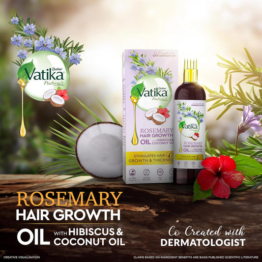 Dabur Ayurvvedic Vatika Rosemary Hair Growth Oil With Hibiscus & Coconut Oil 200ml